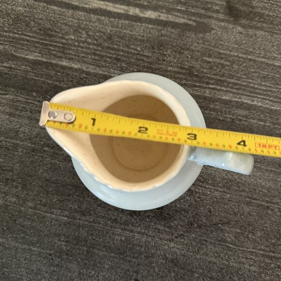 Vintage MCM Metlox Poppytrail Vernon True Blue Creamer Speckled Made In USA - Picture 6 of 7